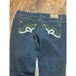 Roca Wear Women’s Black Jeans Size 7 Embroidered Straight Leg